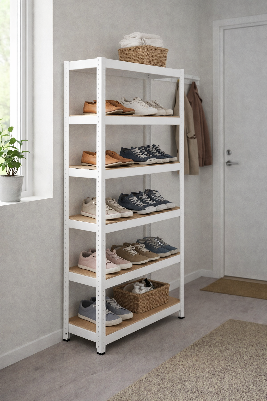 Regál na boty bílý